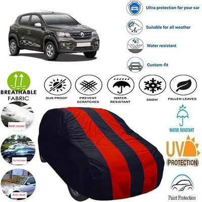 MotohunK Car Cover For Renault Kwid (With Mirror Pockets)(Red, Black)