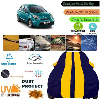 MotohunK Car Cover For Nissan Micra (With Mirror Pockets)(Yellow, Blue)