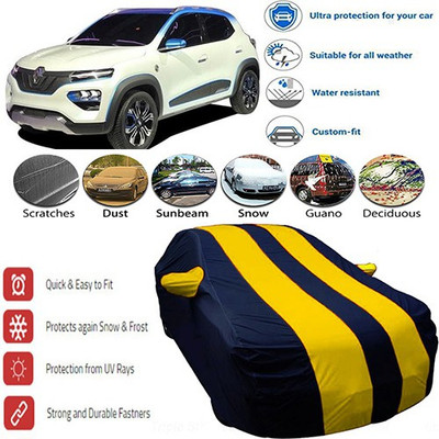MotohunK Car Cover For Renault Kwid (With Mirror Pockets)(Yellow, Black)