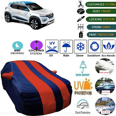 MotohunK Car Cover For Renault Kwid (With Mirror Pockets)(Maroon, Blue)