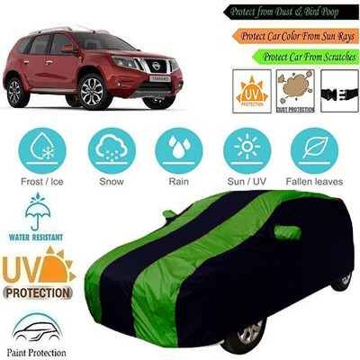 MotohunK Car Cover For Nissan Terrano (With Mirror Pockets)(Green, Black)