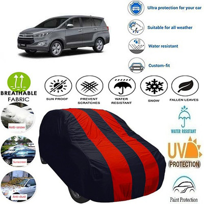 MotohunK Car Cover For Toyota Innova (With Mirror Pockets)(Red, Black)
