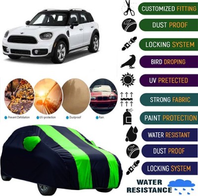 MotohunK Car Cover For Mini Countryman Coupe (With Mirror Pockets)(Black, Green)
