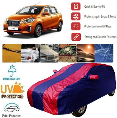 MotohunK Car Cover For Datsun Go (With Mirror Pockets)(Red, Blue)