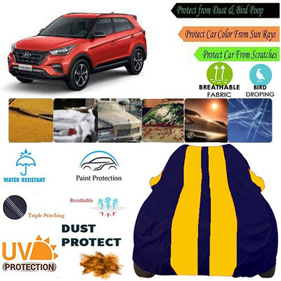 MotohunK Car Cover For Jeep Compass (With Mirror Pockets)(Yellow, Blue)