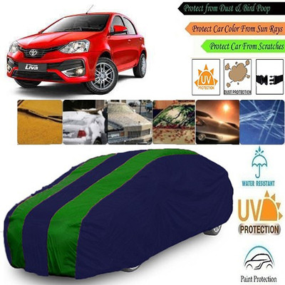 MotohunK Car Cover For Toyota Etios Liva (With Mirror Pockets)(Green, Blue)