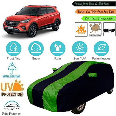 MotohunK Car Cover For Jeep Compass (With Mirror Pockets)(Green, Black)