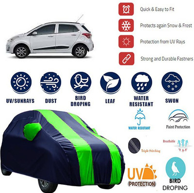 MotohunK Car Cover For Hyundai Grand i10 (With Mirror Pockets)(Blue, Green)