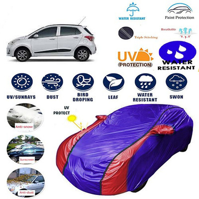 MotohunK Car Cover For Hyundai Grand i10 (With Mirror Pockets)(Maroon, Blue)