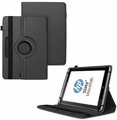 TGK Flip Cover for HP Slate 7 VoiceTab Tablet (WiFi, 3G, Voice Calling) 7 inch / Rotating Stand Case(Black, Cases with Holder)