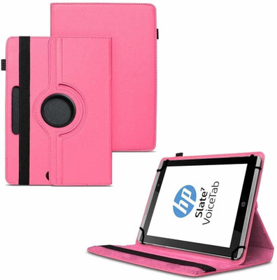TGK Flip Cover for HP Slate 7 VoiceTab Tablet (WiFi, 3G, Voice Calling) 7 inch / Rotating Stand Case(Pink, Cases with Holder)