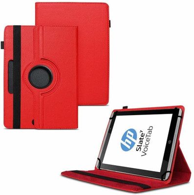 TGK Flip Cover for HP Slate 7 VoiceTab Tablet (WiFi, 3G, Voice Calling) 7 inch / Rotating Stand Case(Red, Cases with Holder)