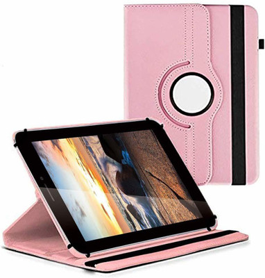 TGK Flip Cover for iBall Slide 3G Q7218 Tablet 7 inch, 8GB, Wi-Fi+3G+Voice Calling/ Rotating Stand Case(Pink, Cases with Holder)