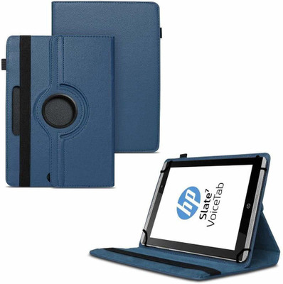 TGK Flip Cover for HP Slate 7 VoiceTab Tablet (WiFi, 3G, Voice Calling) 7 inch / Rotating Stand Case(Blue, Cases with Holder)