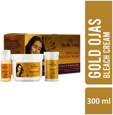 Vedic Line Gold Ojas Bleach Cream For Fairer & Brigher Skin(3 x 100 ml)