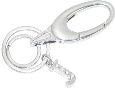 Aura Imported Diamond Studded Initial Letter J Alphabet J Key Ring Hook Key Chain