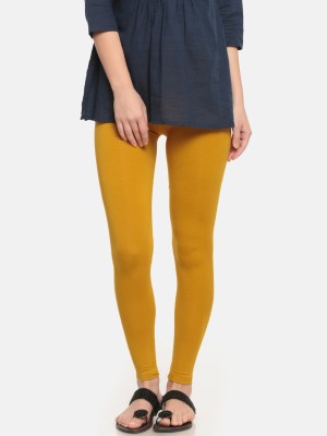 FUBAR Ankle Length  Ethnic Wear Legging(Yellow, Solid)