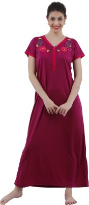 Romaisa Women Nighty(Maroon)