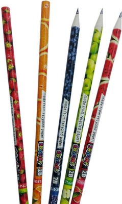 SKOODLE 5 FRUIT SERIES PENCIL PACKS (EACH PACK CONTAINING 10 HB-2 EXTRA DARK PENCILS + 1 DUST-FREE ERASER+1 SHARPENER) Pencil(MULTICOLOURS)