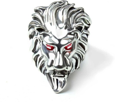 SILVOSWAN RED EYE Lion Ring Best Quality Stainless Steel Silver Plated Ring