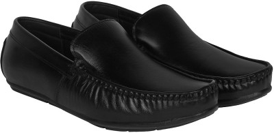 RoarKing Genuine Leather Loafers For Men(Black , 8)