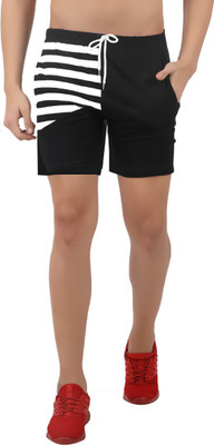 HOTFITS Color Block Men Black Basic Shorts