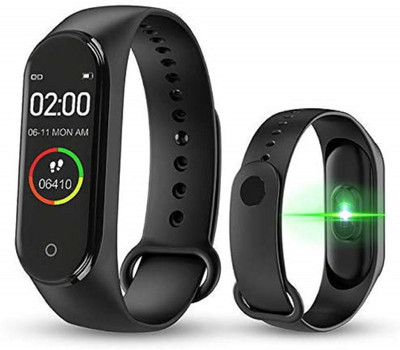 MARCRAZY M4 Smart Watch with IP67 Waterproof(Black Strap, Size : FREE)