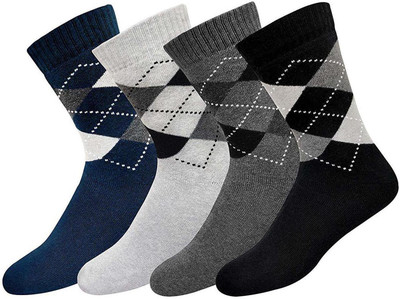 YOUR SHOPPING STORE Men Printed Calf Length(Pack of 4)