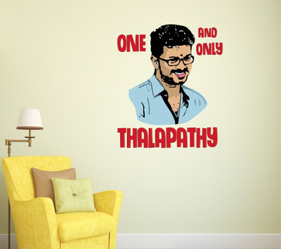 Wallzone 65 cm Ilayathalapathi Vijay Quotes Removable Sticker(Pack of 1)