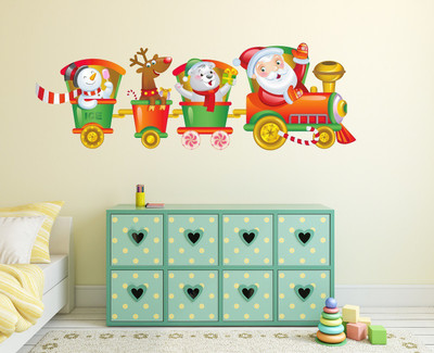 Wallzone 100 cm Merry Chritmas Removable Sticker(Pack of 1)