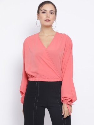 OXOLLOXO Casual Full Sleeve Solid Women Pink Top