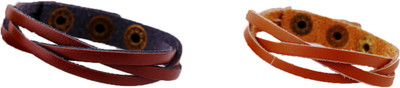 Fashion For Sure Leather Bracelet(Pack of 2)