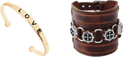 FASHION FOR SURE Leather Bracelet Set(Pack of 2)