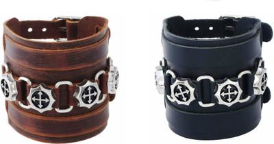 Fashion For Sure Leather Bracelet Set(Pack of 2)