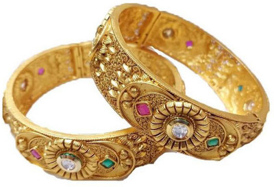 Shubham jewellery Brass Gold-plated Bangle Set(Pack of 2)
