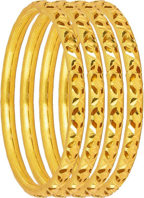 Krissa Brass Gold-plated Bangle Set
