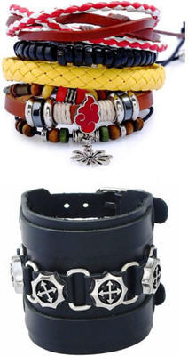 Fashion For Sure Leather Bracelet Set(Pack of 5)
