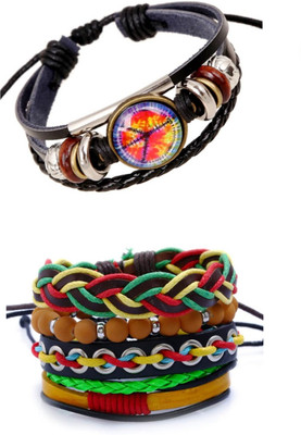 Fashion For Sure Leather Bracelet Set(Pack of 5)