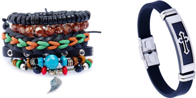 FASHION FOR SURE Leather Bracelet Set(Pack of 2)