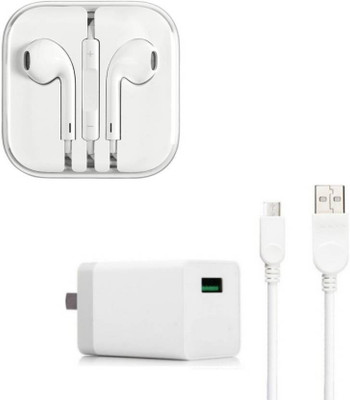 Vooy Wall Charger Accessory Combo for All Android Smartphones Fast Charging Charger(White)