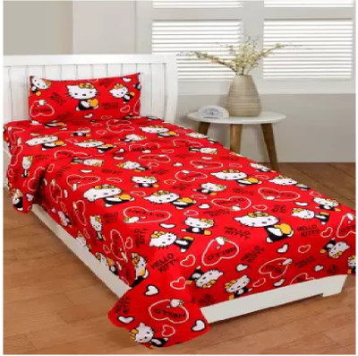 Decor Home Readiness 140 TC Polycotton Single Cartoon Flat Bedsheet(Pack of 1, Multicolor)