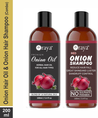 Oraya Premium ONION Hair oil and Shampoo Combo pack of 2 bottles of 100 ml(2 Items in the set)