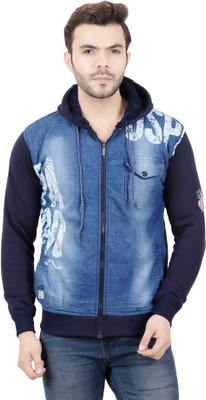 AD & AV Full Sleeve Washed, Printed Men Denim Jacket