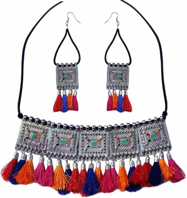 sunhari jewels Alloy Silver Multicolor Jewellery Set(Pack of 1)