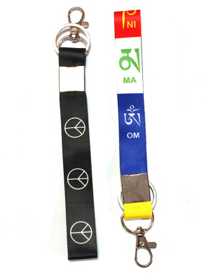 ShopTop High Quality peace and Tibetan Buddhist Prayer Fabric id Tag Key chain/ Lanyard key chain Key Chain