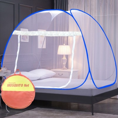 pamworld Polyester Adults Washable foldable double bed Mosquito Net(Blue, Tent)