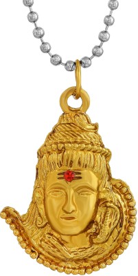 MissMister Gold plated Om back Mahadev Shiv pendant Hindu God Men Women Gold-plated Cubic Zirconia Brass Pendant