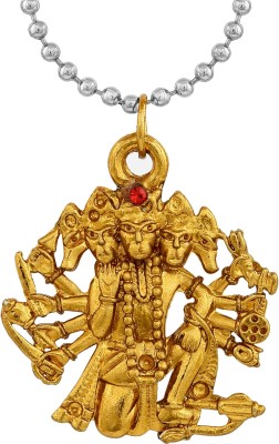 MissMister Gold plated Panchmukhi Bajrang Bali hanuman pendant hindu temple jewellery Men Women Gold-plated Cubic Zirconia Brass Pendant