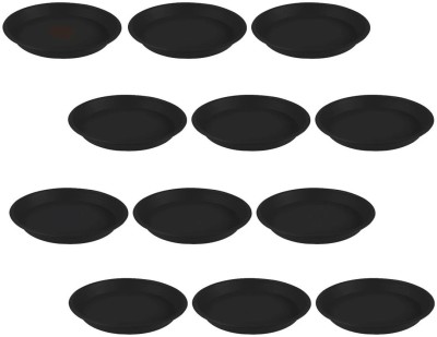 TrustBasket Uv Treated, 10.4 Inch Bottom Tray(Plates/Saucer) Suitable for 16 Inch Plastic Pot -Black Color - Set of 12 Plant Container Set(Pack of 12, Plastic)