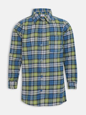 OXOLLOXO Boys Checkered Casual Green Shirt